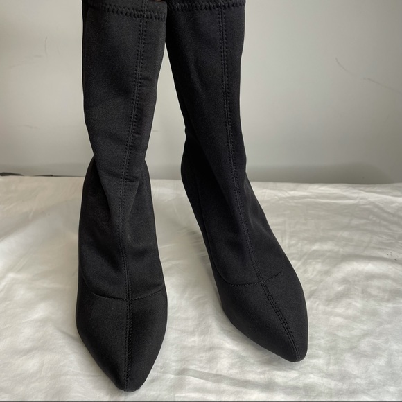 Black stretch fabric high heels size 6 - Picture 2 of 4
